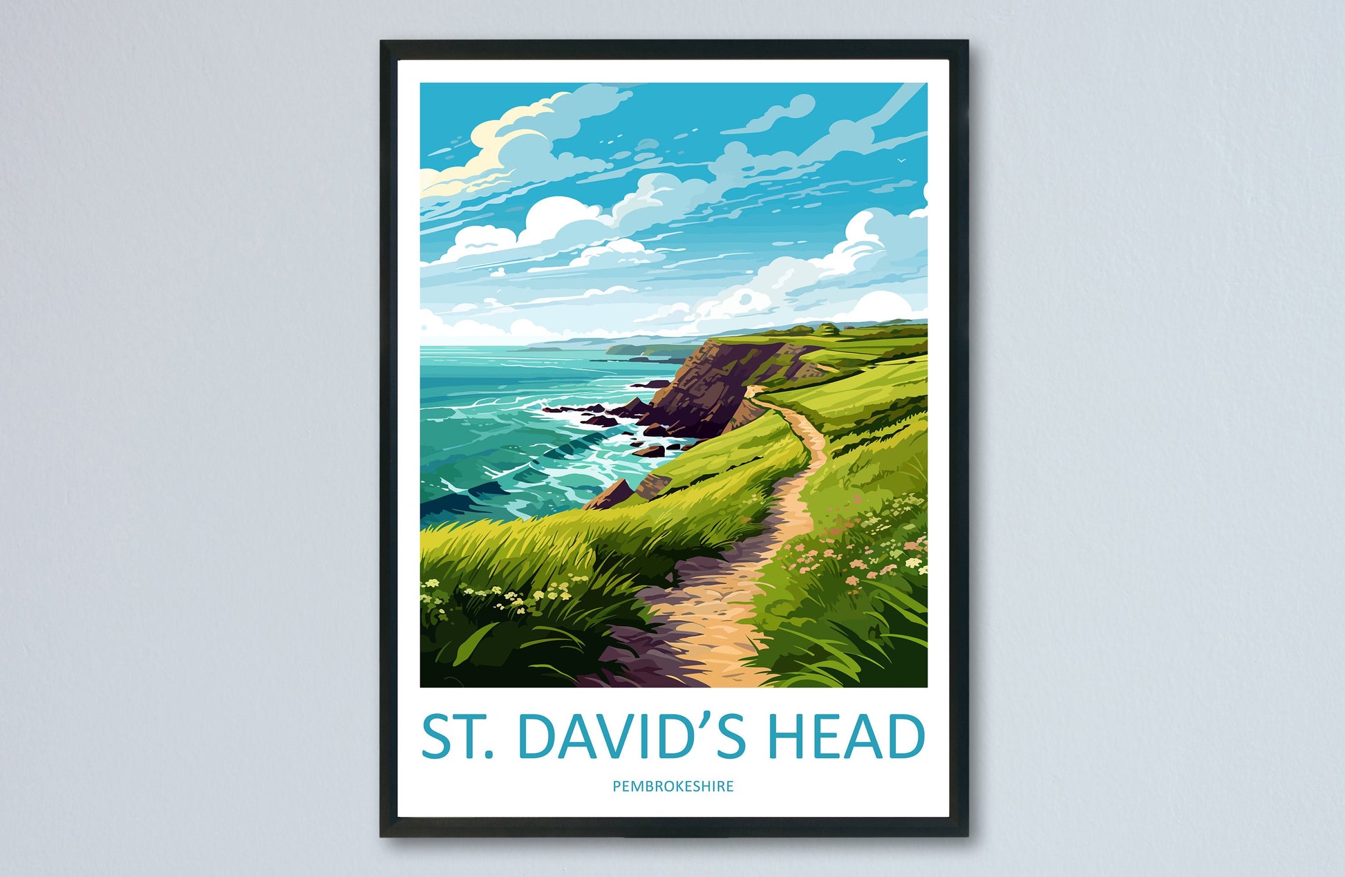 St. Davids Head Home Decor Landscape St. Davids Head Art Print St. Davids Head Wall Art Nature Enthusiast Gift Wall Hanging Pembrokeshire