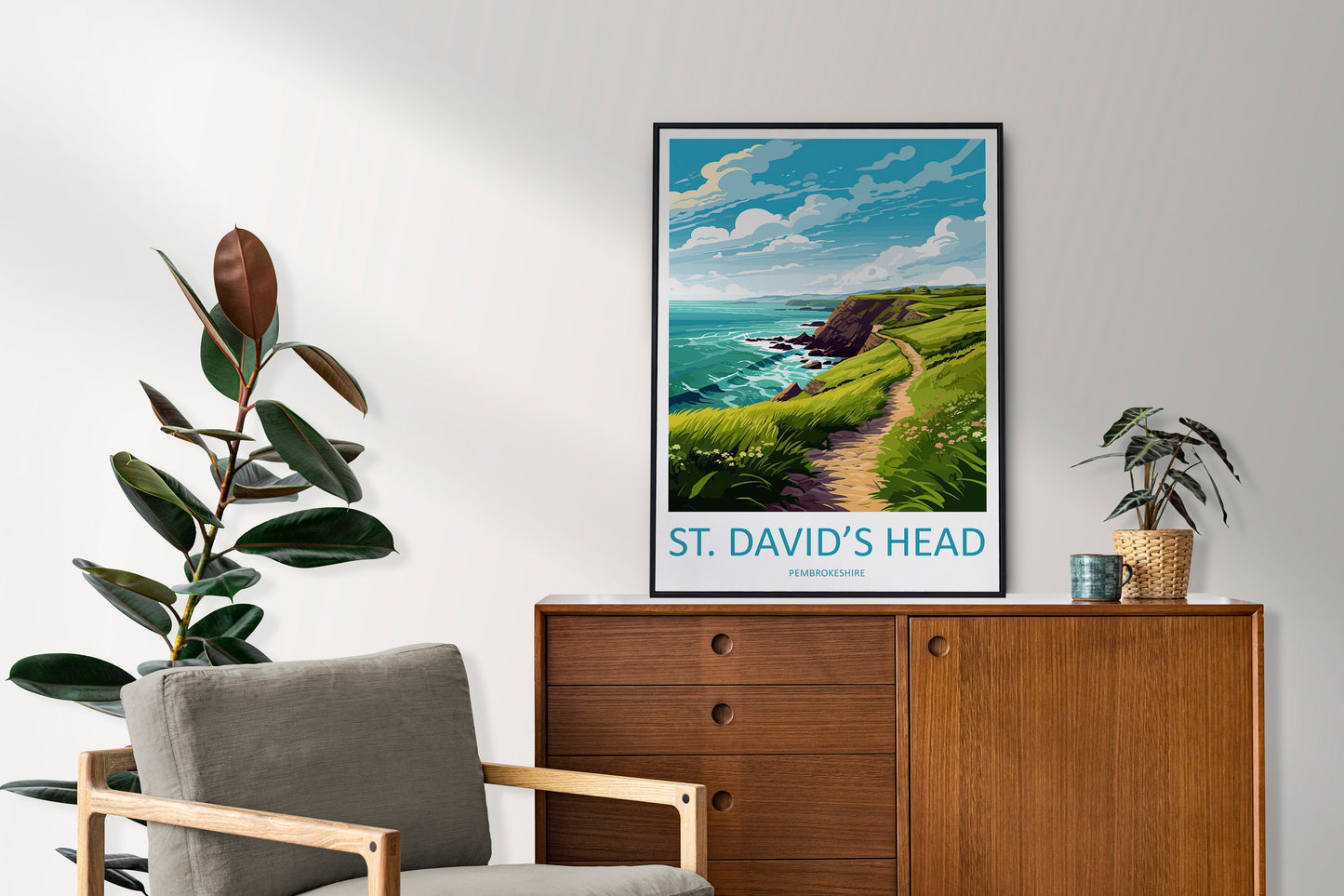 St. Davids Head Home Decor Landscape St. Davids Head Art Print St. Davids Head Wall Art Nature Enthusiast Gift Wall Hanging Pembrokeshire