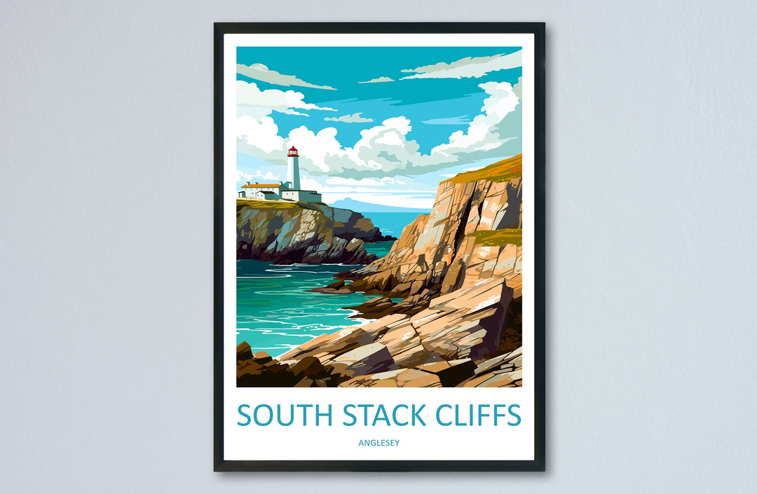 South Stack Cliffs Travel Print Wall Art South Stack Cliffs Wall Hanging Home Decor South Stack Cliffs Gift Art Lovers Wall Art Anglesey