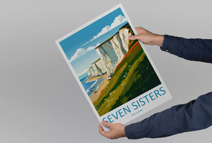 Seven Sisters Travel Print Wall Art Seven Sisters Wall Hanging Home Décor Seven Sisters Gift Art Lover Gift Print Sussex Travel Print