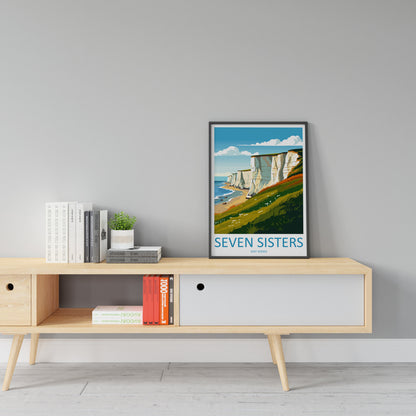 Seven Sisters Travel Print Wall Art Seven Sisters Wall Hanging Home Décor Seven Sisters Gift Art Lover Gift Print Sussex Travel Print