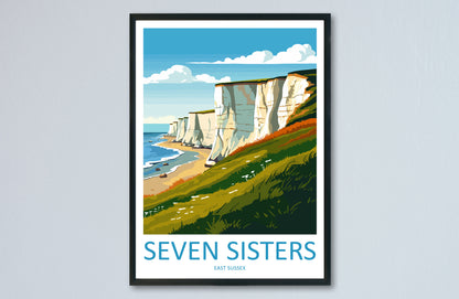 Seven Sisters Travel Print Wall Art Seven Sisters Wall Hanging Home Décor Seven Sisters Gift Art Lover Gift Print Sussex Travel Print