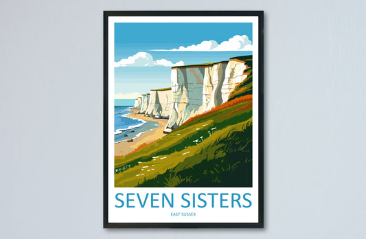 Seven Sisters Travel Print Wall Art Seven Sisters Wall Hanging Home Décor Seven Sisters Gift Art Lover Gift Print Sussex Travel Print