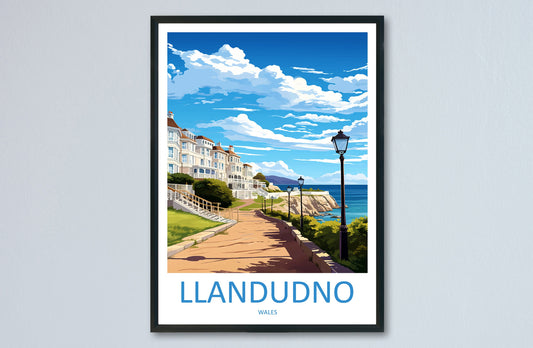 Llandudno Travel Print Wall Art Llandudno Wall Hanging Home Décor Llandudno Gift Art Lovers Welsh Art Lover Gift Wales Wall Art