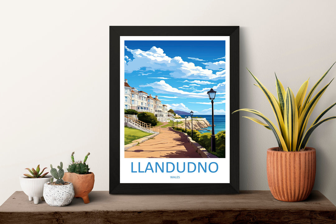 Llandudno Travel Print Wall Art Llandudno Wall Hanging Home Décor Llandudno Gift Art Lovers Welsh Art Lover Gift Wales Wall Art