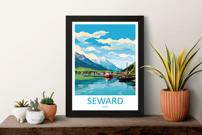 Seward Travel Print Wall Art Seward Wall Hanging Home Décor Seward Gift Art Lovers Alaska Art Lover Gift Seward Artwork