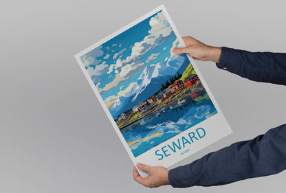 Seward Travel Print Wall Art Seward Wall Hanging Home Décor Seward Gift Art Lovers Alaska Art Lover Gift Seward Artwork