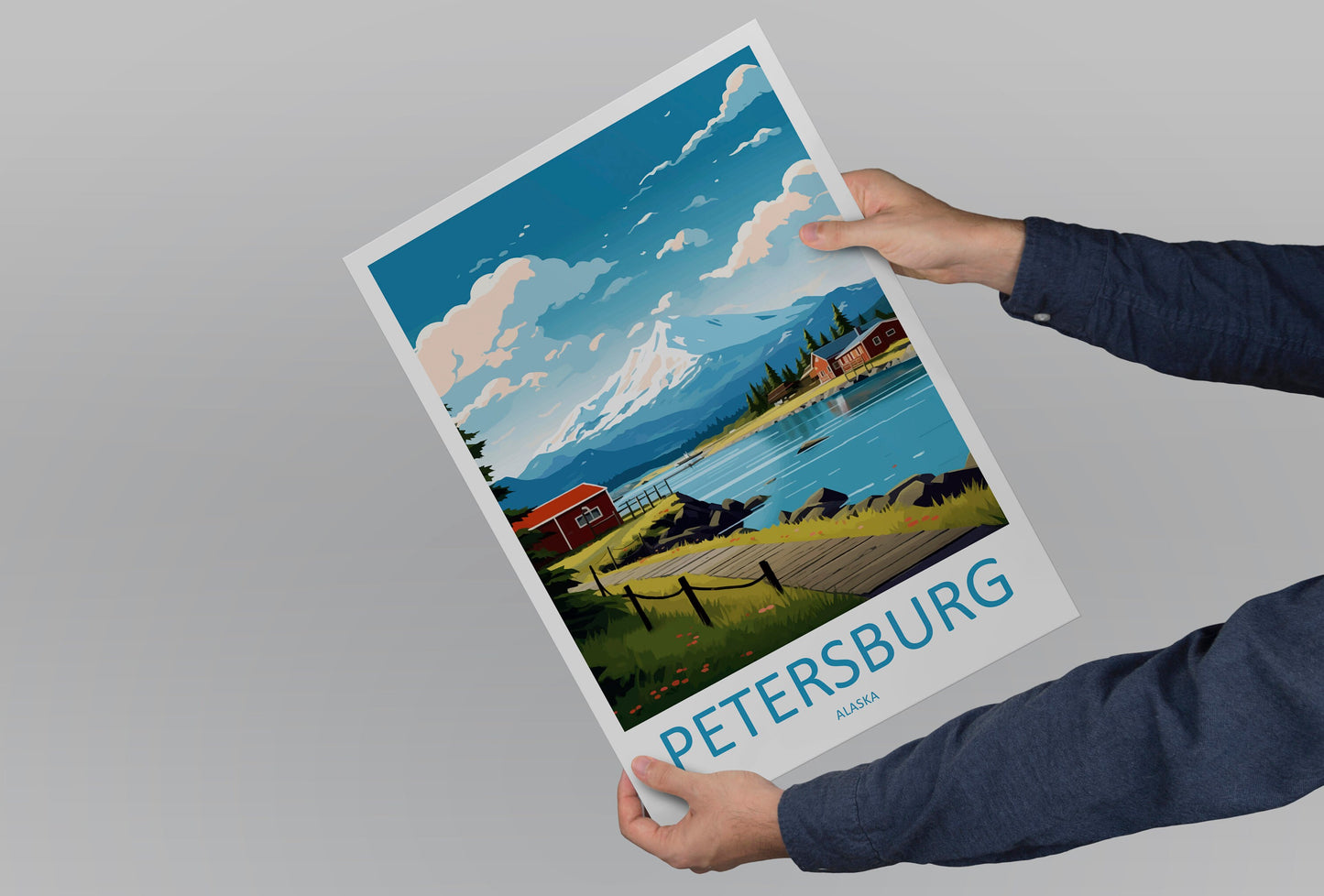 Petersburg Travel Print Wall Art Petersburg Wall Hanging Home Décor Petersburg Gift Art Lovers Alaska Art Lover Gift Petersburg Wall Art