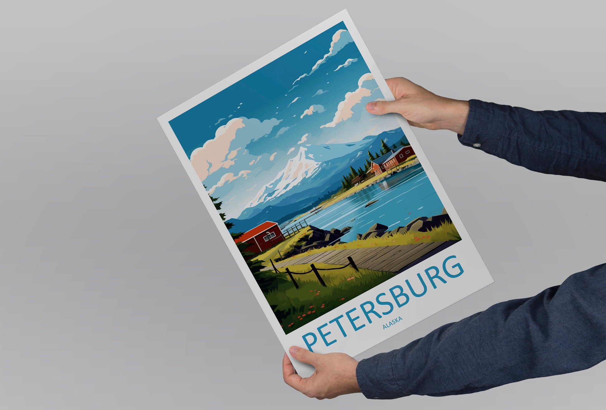 Petersburg Travel Print Wall Art Petersburg Wall Hanging Home Décor Petersburg Gift Art Lovers Alaska Art Lover Gift Petersburg Wall Art