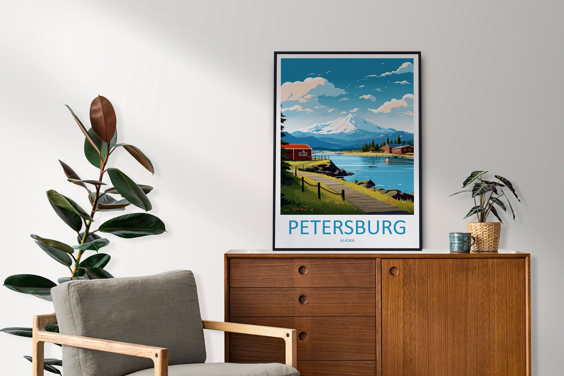 Petersburg Travel Print Wall Art Petersburg Wall Hanging Home Décor Petersburg Gift Art Lovers Alaska Art Lover Gift Petersburg Wall Art