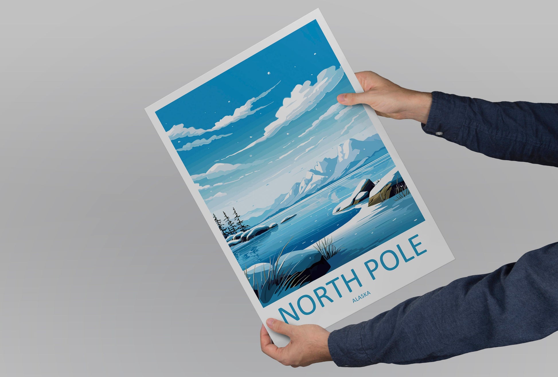 North Pole Travel Print Wall Art North Pole Wall Hanging Home Décor North Pole Gift Art Lovers Alaska Art Lover Gift North Pole Wall Art