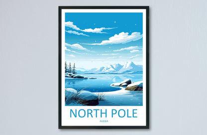 North Pole Travel Print Wall Art North Pole Wall Hanging Home Décor North Pole Gift Art Lovers Alaska Art Lover Gift North Pole Wall Art