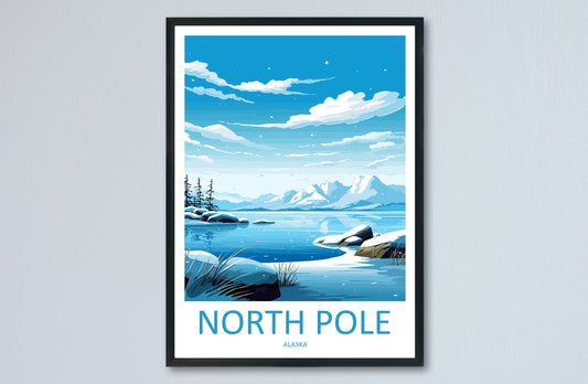 North Pole Travel Print Wall Art North Pole Wall Hanging Home Décor North Pole Gift Art Lovers Alaska Art Lover Gift North Pole Wall Art