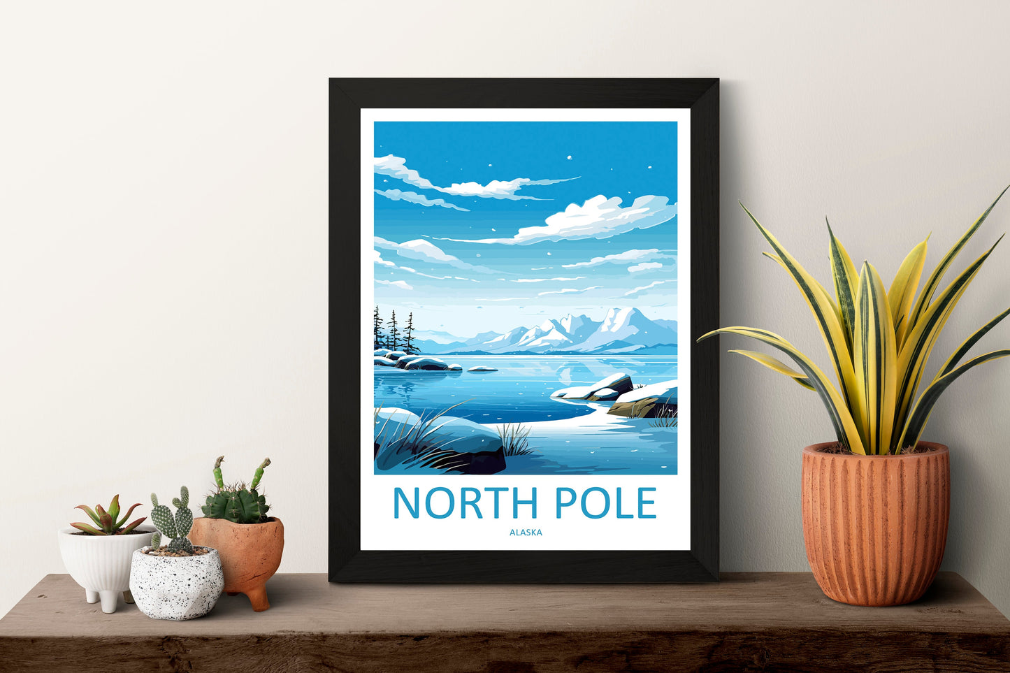 North Pole Travel Print Wall Art North Pole Wall Hanging Home Décor North Pole Gift Art Lovers Alaska Art Lover Gift North Pole Wall Art