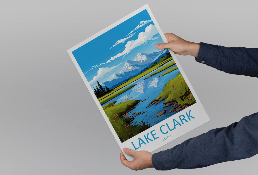 Lake Clark Travel Print Wall Art Lake Clark Wall Hanging Home Décor Lake Clark Gift Art Lovers Alaska Art Lover Gift Lake Clark Art