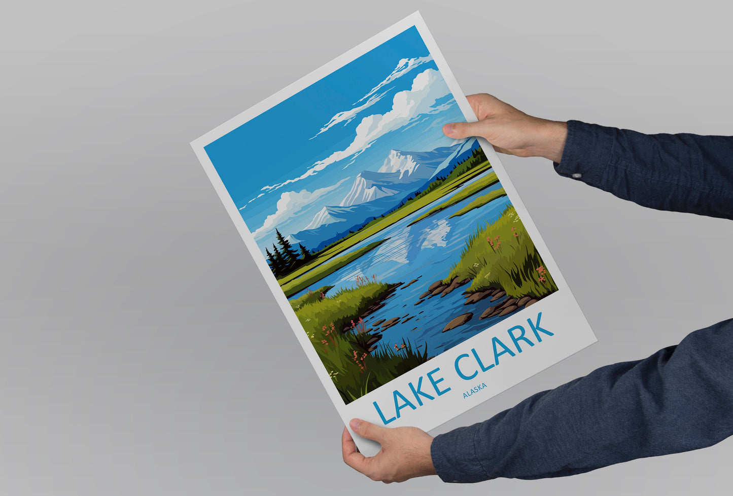 Lake Clark Travel Print Wall Art Lake Clark Wall Hanging Home Décor Lake Clark Gift Art Lovers Alaska Art Lover Gift Lake Clark Art