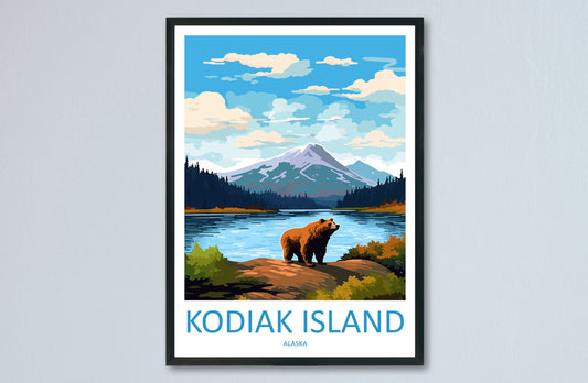 Kodiak Island Travel Print Wall Art Kodiak Island Wall Hanging Home Décor Kodiak Island Gift Art Lovers Alaska Art Lover Gift Kodiak Island