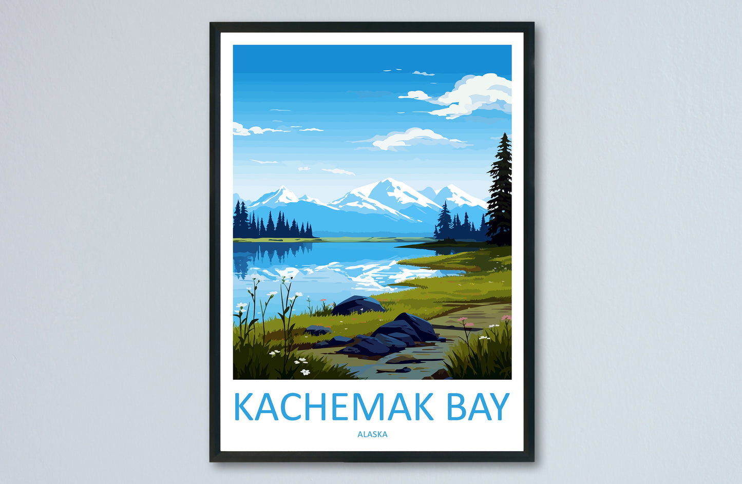 Kachemak Bay Travel Print Wall Art Kachemak Bay Wall Hanging Home Décor Kachemak Bay Gift Art Lovers Alaska Art Lover Gift Kachemak Bay Gift