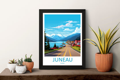 Juneau Travel Print Wall Art Juneau Wall Hanging Home Décor Juneau Gift Art Lovers Alaska Art Lover Gift Juneau Gift