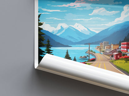 Juneau Travel Print Wall Art Juneau Wall Hanging Home Décor Juneau Gift Art Lovers Alaska Art Lover Gift Juneau Gift