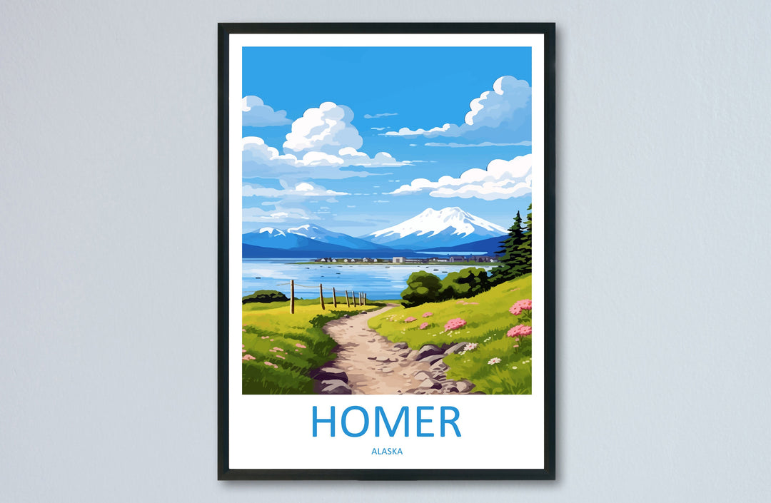 Homer Travel Print Wall Art Homer Wall Hanging Home Décor Homer Gift Art Lovers Alaska Art Lover Gift Homer Gift