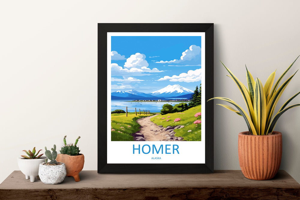 Homer Travel Print Wall Art Homer Wall Hanging Home Décor Homer Gift Art Lovers Alaska Art Lover Gift Homer Gift