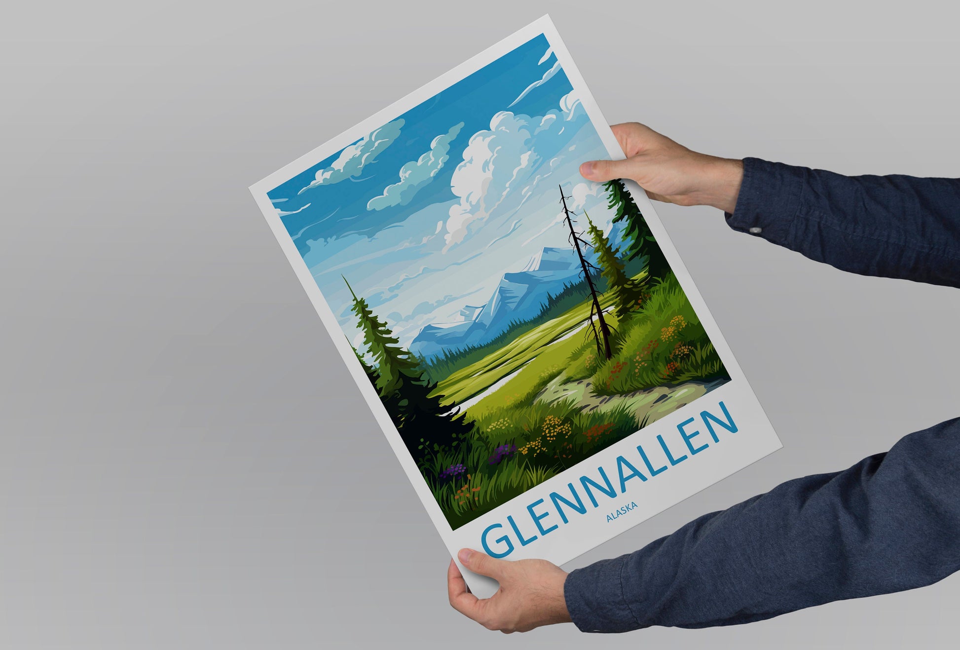 Glennallen Travel Print Wall Art Glennallen Wall Hanging Home Décor Glennallen Gift Art Lovers Alaska Art Lover Gift Glennallen Gift