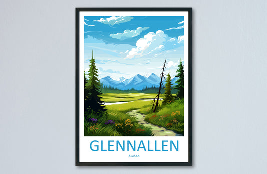 Glennallen Travel Print Wall Art Glennallen Wall Hanging Home Décor Glennallen Gift Art Lovers Alaska Art Lover Gift Glennallen Gift