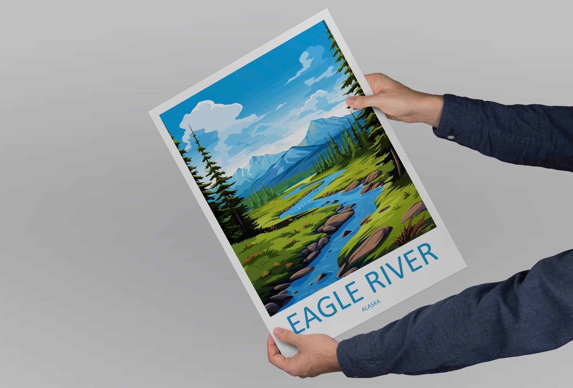 Eagle River Travel Print Wall Art Eagle River Wall Hanging Home Décor Eagle River Gift Art Lovers Alaska Art Lover Gift Eagle River Gift