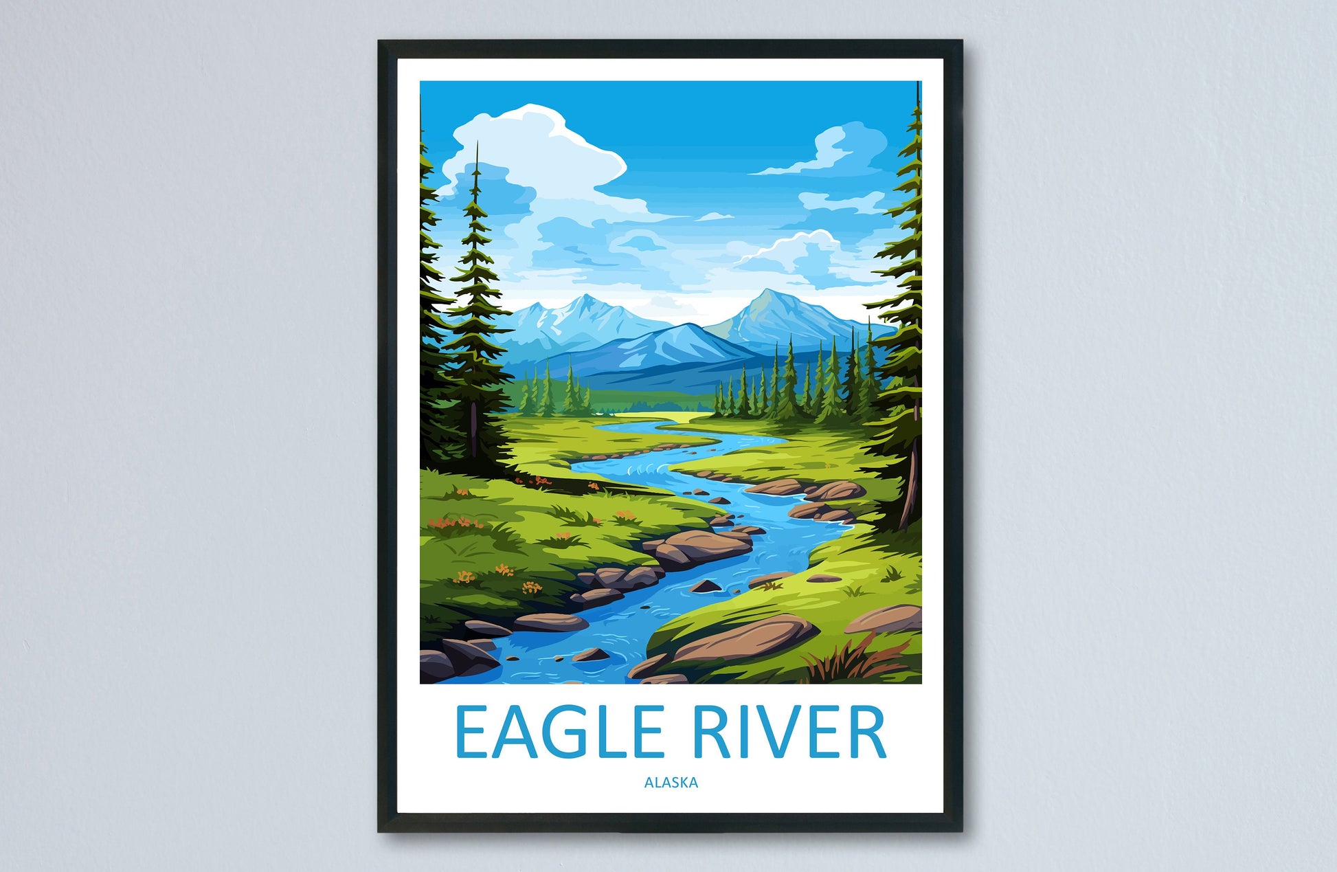 Eagle River Travel Print Wall Art Eagle River Wall Hanging Home Décor Eagle River Gift Art Lovers Alaska Art Lover Gift Eagle River Gift