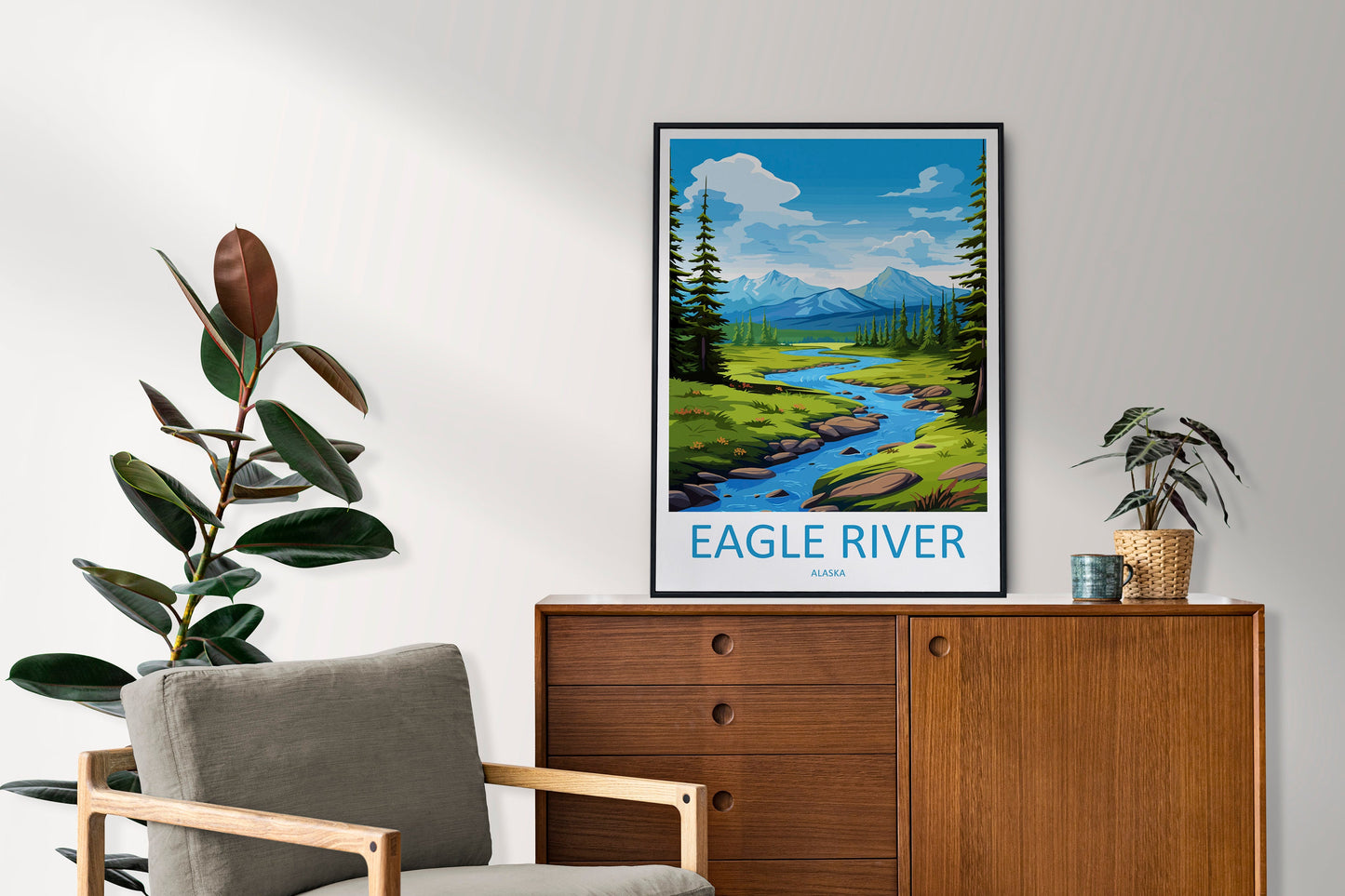 Eagle River Travel Print Wall Art Eagle River Wall Hanging Home Décor Eagle River Gift Art Lovers Alaska Art Lover Gift Eagle River Gift