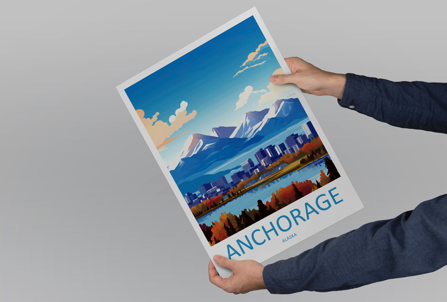 Anchorage Travel Print Wall Art Anchorage Wall Hanging Home Décor Anchorage Gift Art Lovers Alaska Art Lover Gift Anchorage Gift