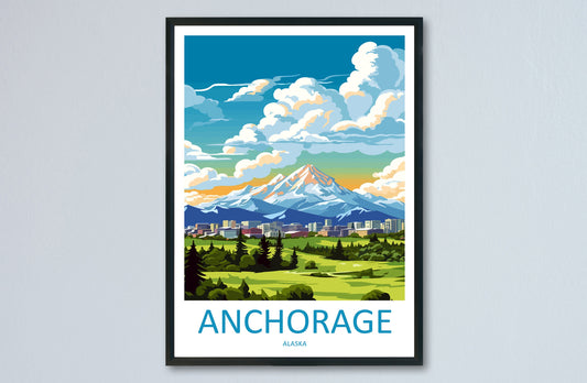 Anchorage Travel Print Wall Art Anchorage Wall Hanging Home Décor Anchorage Gift Art Lovers Alaska Art Lover Gift Anchorage Gift