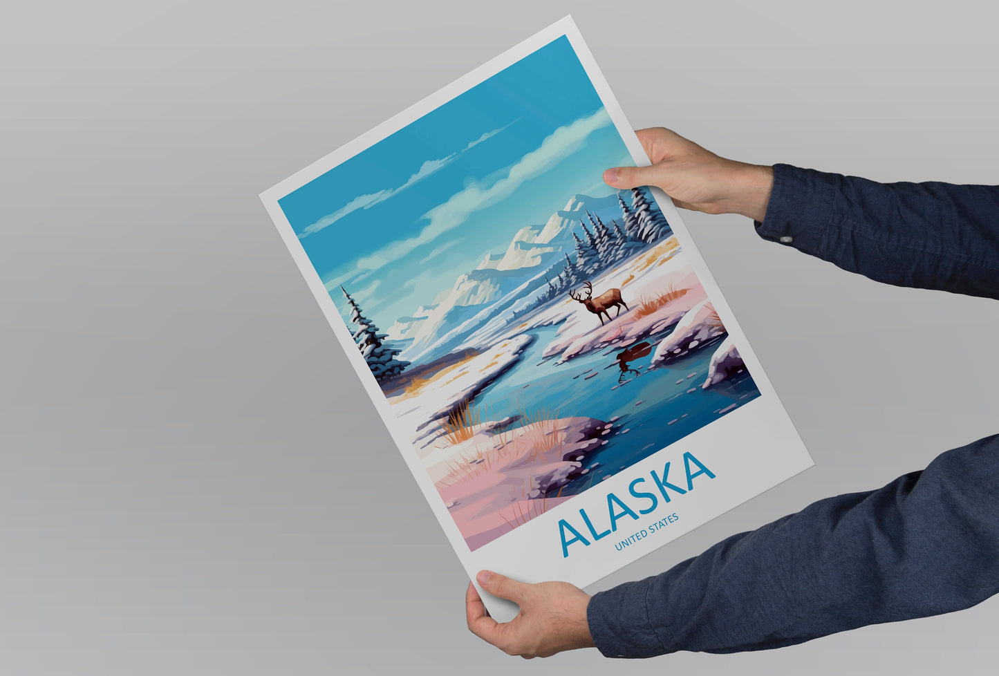 Alaska Travel Print Wall Art Alaska Wall Hanging Home Décor Alaska Gift Art Lovers Alaska Art Lover Gift Alaska Gift United States Poster