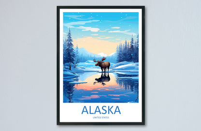 Alaska Travel Print Wall Art Alaska Wall Hanging Home Décor Alaska Gift Art Lovers Alaska Art Lover Gift Alaska Gift United States Poster