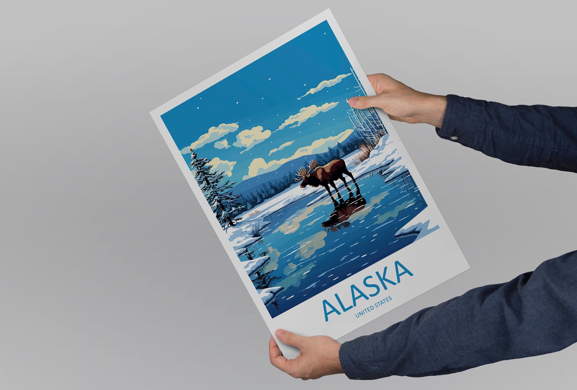 Alaska Travel Print Wall Art Alaska Wall Hanging Home Décor Alaska Gift Art Lovers Alaska Art Lover Gift Alaska Gift United States Poster
