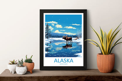 Alaska Travel Print Wall Art Alaska Wall Hanging Home Décor Alaska Gift Art Lovers Alaska Art Lover Gift Alaska Gift United States Poster