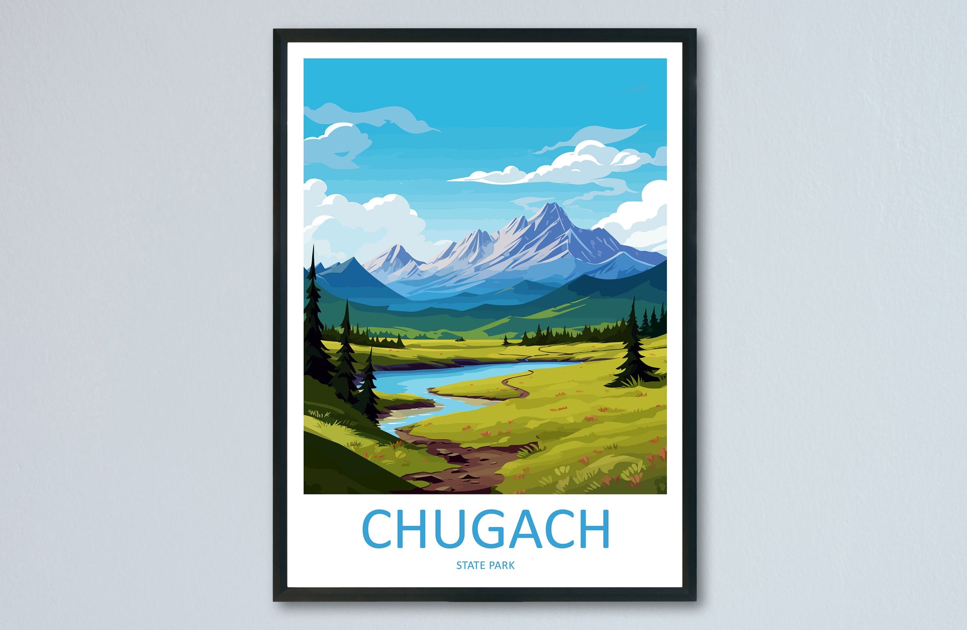 Chugach Travel Print Wall Art Chugach Wall Hanging Home Décor Chugach Gift Art Lovers Alaska Art Lover Gift Chugach Artwork Poster