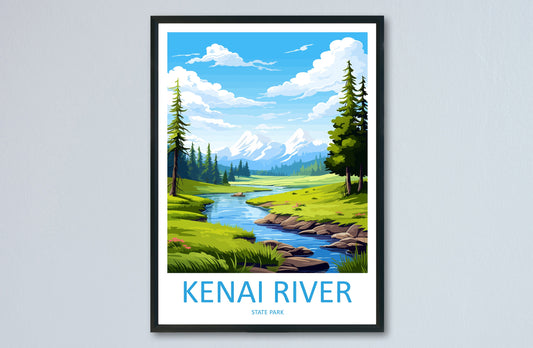 Kenai River Travel Print Wall Art Kenai River Wall Hanging Home Décor Kenai River Gift Art Lovers Alaska Art Lover Gift Kenai Lake Wall Art