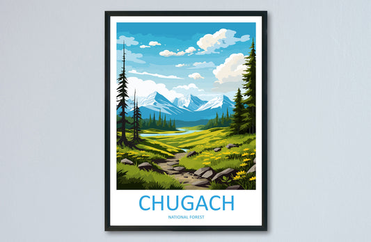 Chugach National Forest Travel Print Wall Art Chugach Wall Hanging Home Décor Chugach Gift Art Lovers Alaska Art Lover Gift Chugach Artwork