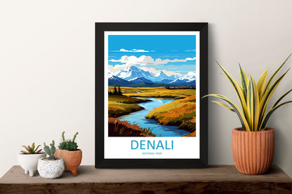 Denali National Park Travel Print Wall Art Denali Wall Hanging Home Décor Denali Gift Art Lovers Alaska Art Lover Gift Denali