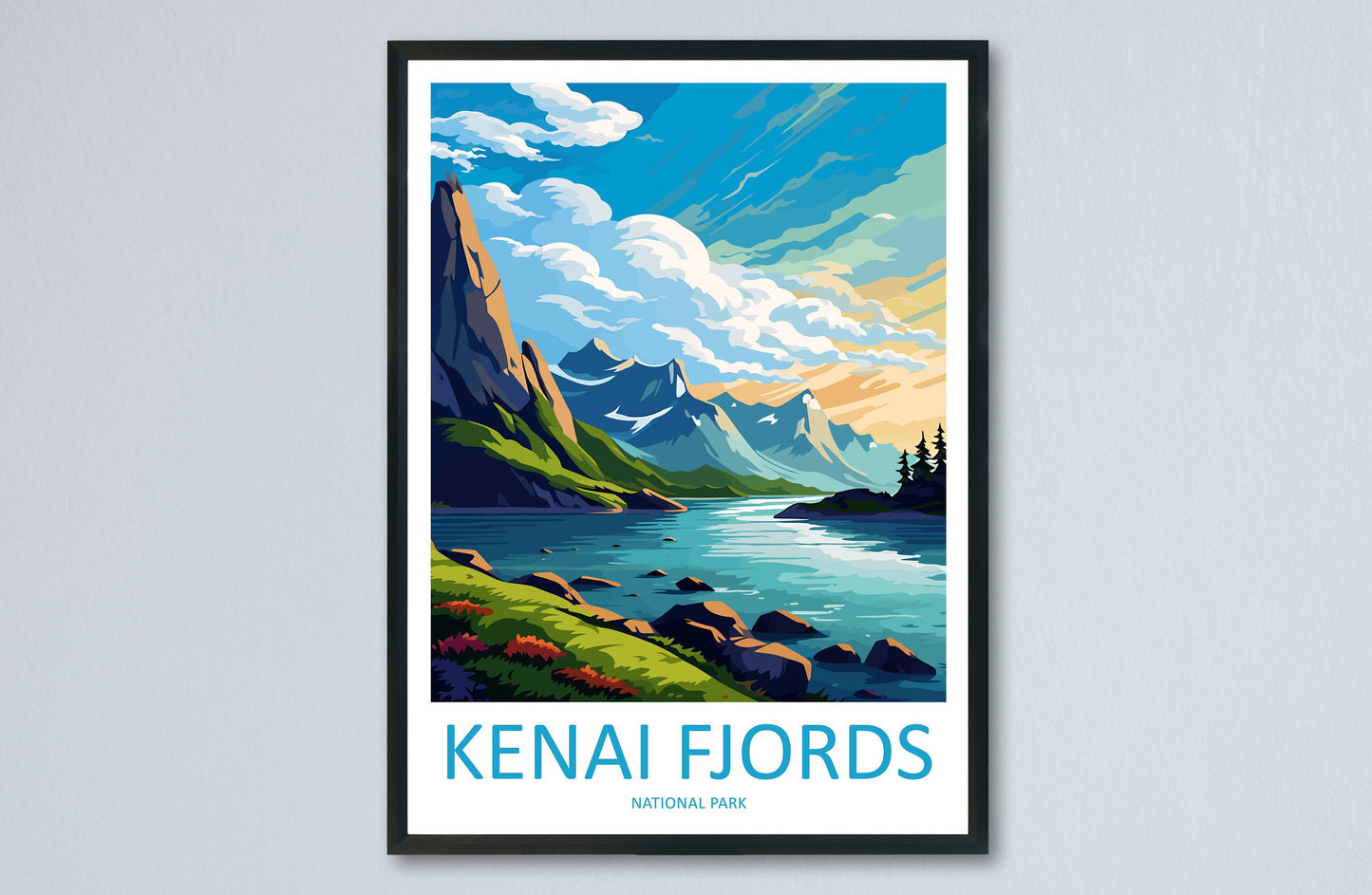 Kenai Fjords National Park Travel Print Wall Art Kenai Fjords Wall Hanging Home Décor Kenai Fjords Gift Art Lovers Alaska Art Lover Gift