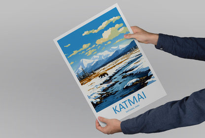 Katmai National Park Travel Print Wall Art Katmai Wall Hanging Home Décor Katmai Gift Art Lovers Alaska Art Lover Gift Katmai National Park