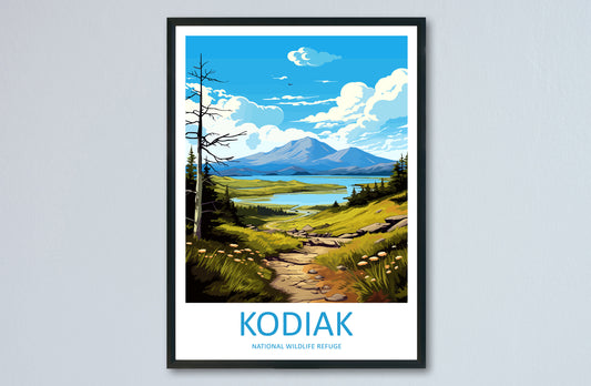 Kodiak National Wildlife Refuge Travel Print Wall Art Kodiak Wall Hanging Home Décor Kodiak Gift Art Lovers Alaska Art Lover Gift Kodiak