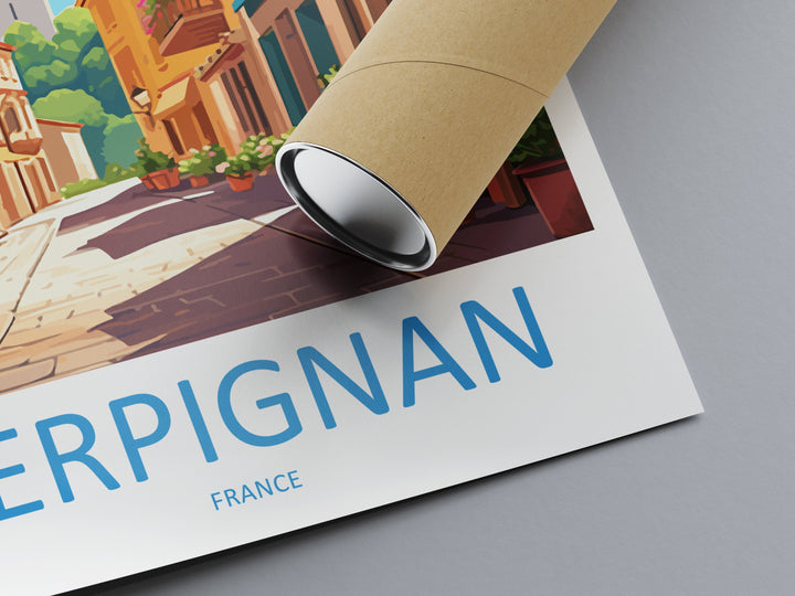 Perpignan Travel Print Wall Art Perpignan Wall Hanging Home Décor Perpignan Gift Art Lovers France Art Lover Gift Perpignan Print