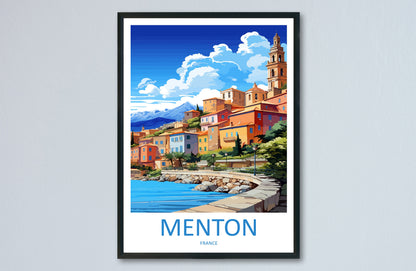 Menton Travel Print Wall Art Menton Wall Hanging Home Décor Menton Gift Art Lovers France Art Lover Gift Menton Print
