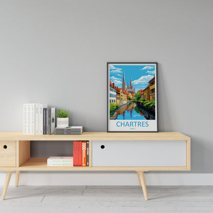 Chartres Travel Print Wall Art Chartres Wall Hanging Home Décor Chartres Gift Art Lovers France Art Lover Gift Chartres Poster