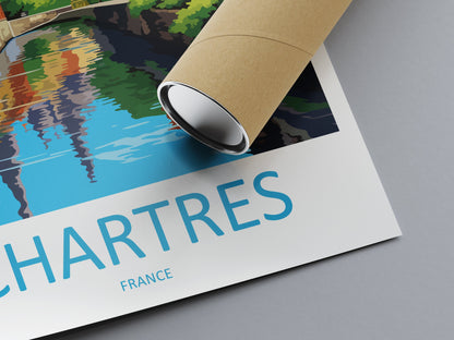 Chartres Travel Print Wall Art Chartres Wall Hanging Home Décor Chartres Gift Art Lovers France Art Lover Gift Chartres Poster