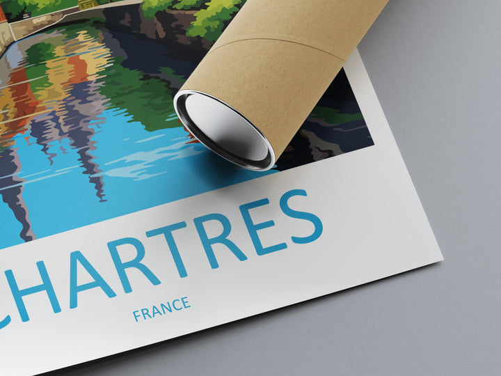 Chartres Travel Print Wall Art Chartres Wall Hanging Home Décor Chartres Gift Art Lovers France Art Lover Gift Chartres Poster
