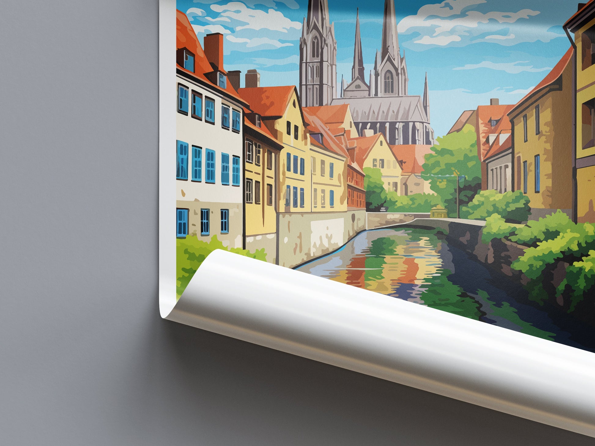 Chartres Travel Print Wall Art Chartres Wall Hanging Home Décor Chartres Gift Art Lovers France Art Lover Gift Chartres Poster